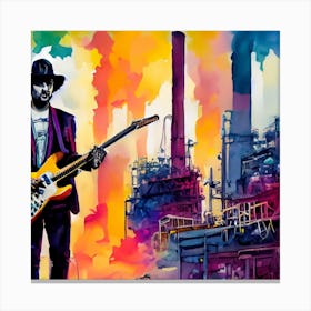 The Man and His Guitar Canvas Print