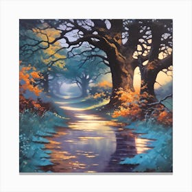 Stream In The Woods Canvas Print