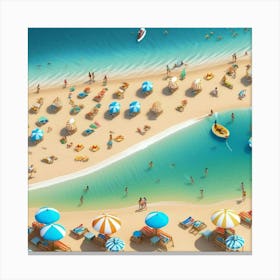 Aerial View Of A Beach Canvas Print