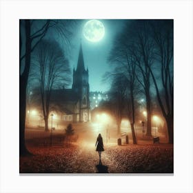 Full Moon In The Park Canvas Print