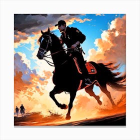 Police Officer On Horseback Canvas Print