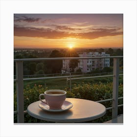 Sunrise On A Balcony 9 Canvas Print