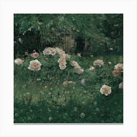 Roses In The Garden Canvas Print