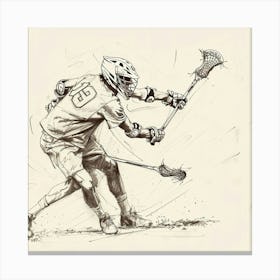 Lacrosse Player In Action Canvas Print