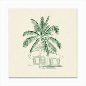 Beach House  Square Canvas Print