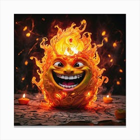 Flaming Pumpkin 1 Canvas Print