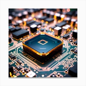 Complexity Of Computer Parts Circuit Board Cpu And Capacitor Generated By Ai Free Photo Canvas Print