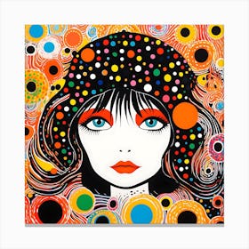 Colorful Yayoi Kusama Inspired Woman Print Design Canvas Print