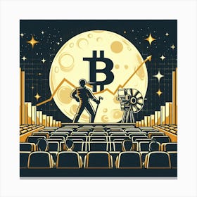 Bitcoin On The Moon Canvas Print