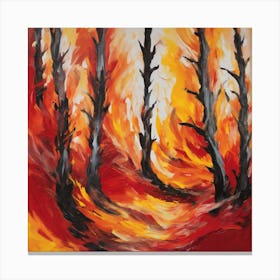 Fire In The Forest 3 Canvas Print