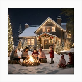 Leonardo Diffusion Xl A Cozy Winter Wonderland With Twinkling 0 Canvas Print