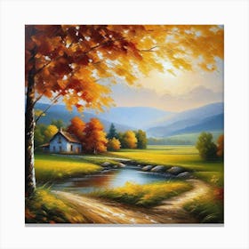 Autumn Landscape Painting 3 Canvas Print