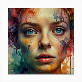 Portrait Of A Girl With Blue Eyes Canvas Print