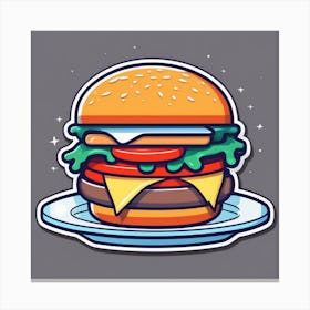 Burger Sticker 1 Canvas Print