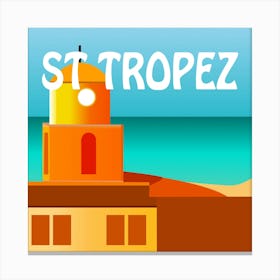 St Tropez Bold Illustration Canvas Print