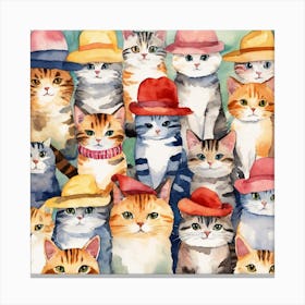 Cats In Hats Canvas Print