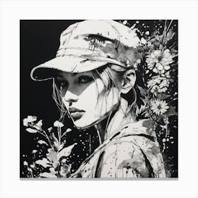 'The Girl With Flowers' Canvas Print