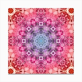 Mosaic Pattern Pink Flower 1 Canvas Print