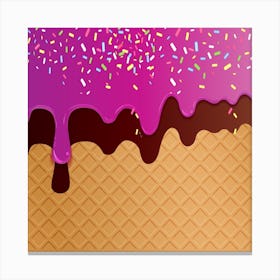 Ice Cream Background Vector 3 Canvas Print