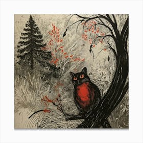 Cat In A Tree Canvas Print