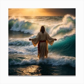 Jesus In The Ocean Canvas Print