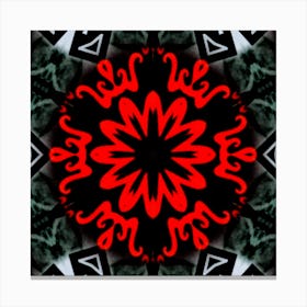 Red And Black Mandala Leinwandbild