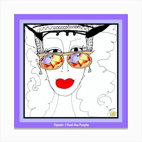 the color purple-Oprah I Feel the Purple POP QUEEN by Jessica Stockwell Canvas Print