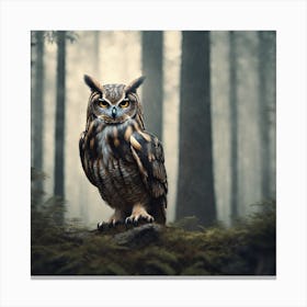 Owl In The Forest 62 Canvas Print