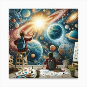 Kids In Space Canvas Print