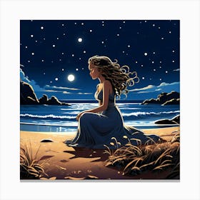 Night On The Beach Canvas Print