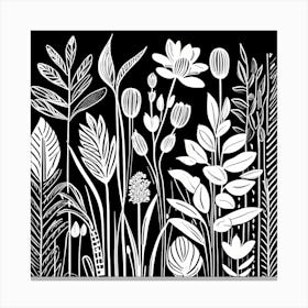 Lion cut inspired Black and white Garden plants & flowers art, Gardening art, Garden 204 Canvas Print