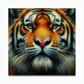 Tiger Head in oil paint 1 Canvas Print