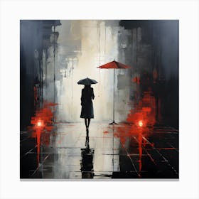 Woman In The Rain 1 Canvas Print