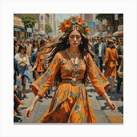 Woman In A Dress Canvas Print