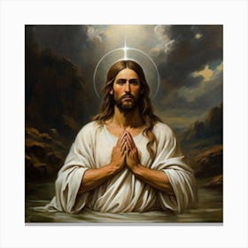 Jesus In The Water 1 Canvas Print