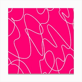 Pink Line Art Canvas Print