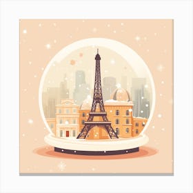 Paris France 2 Snowglobe Canvas Print