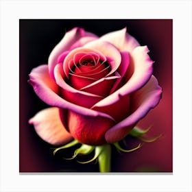 Pink Rose Wallpaper Canvas Print