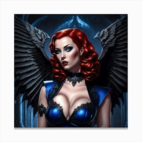 Pinup Girl With Wings Canvas Print