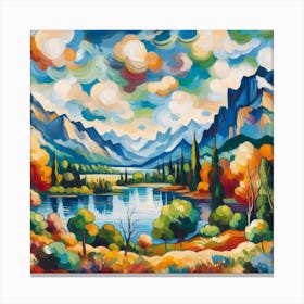 Lake And Mountains Canvas Print