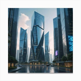 Futuristic Cityscape 57 Canvas Print