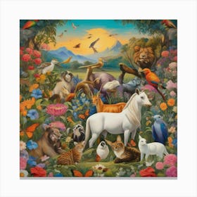 Garden Of Animals Canvas Print