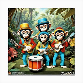 Monkeys In The Jungle Canvas Print