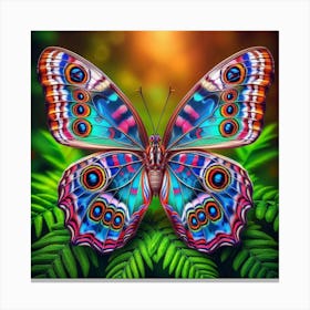 Butterfly On Fern Canvas Print