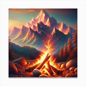 Fire In The Mountains Canvas Print