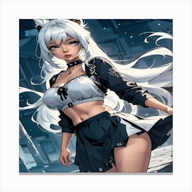 Anime Girl With White Hair-Drucke 07.12.2024--745 Canvas Print