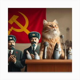 Communist Cat 3 Canvas Print