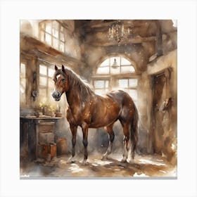 Highland Stable A Stallion Waits Canvas Print