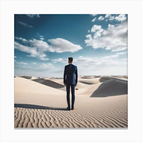 Businessman In The Desert 6 Canvas Print