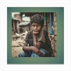 Boy In A Slum Canvas Print